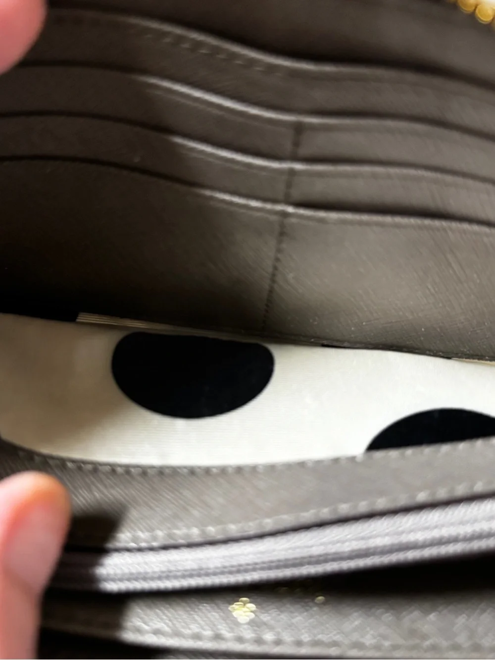 Kate Spade New York Mushroom Gray Saffiano Leather Zip Around Continental Wallet